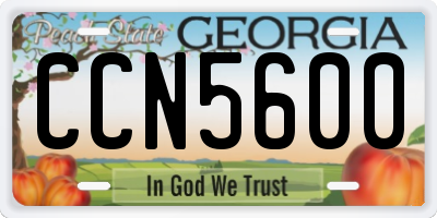 GA license plate CCN5600
