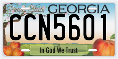 GA license plate CCN5601