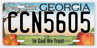 GA license plate CCN5605