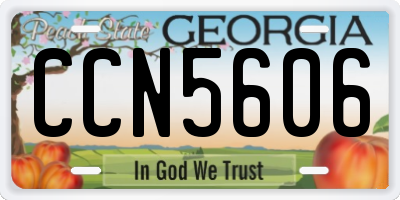 GA license plate CCN5606
