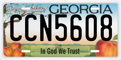 GA license plate CCN5608