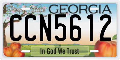 GA license plate CCN5612