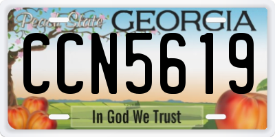 GA license plate CCN5619