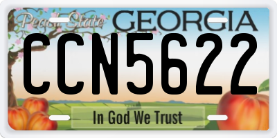 GA license plate CCN5622