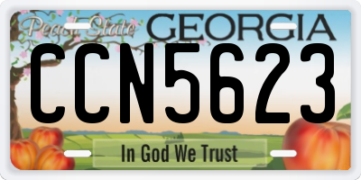 GA license plate CCN5623