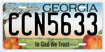 GA license plate CCN5633