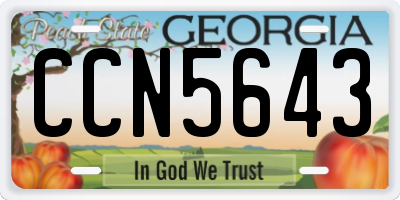 GA license plate CCN5643