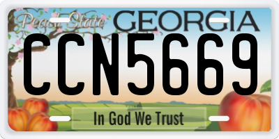 GA license plate CCN5669