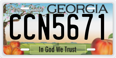 GA license plate CCN5671