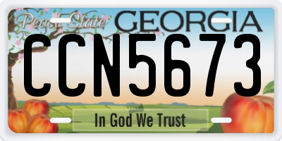 GA license plate CCN5673