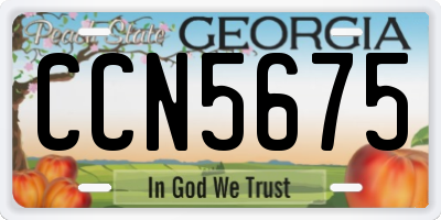 GA license plate CCN5675