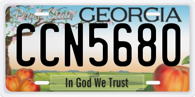 GA license plate CCN5680