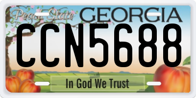 GA license plate CCN5688