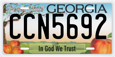 GA license plate CCN5692