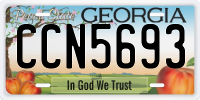 GA license plate CCN5693