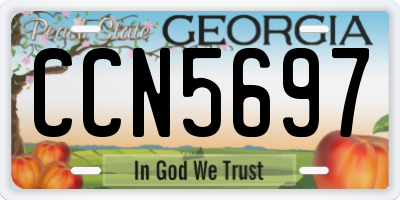 GA license plate CCN5697