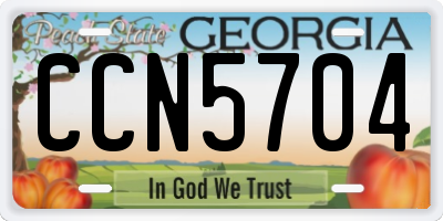 GA license plate CCN5704
