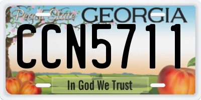 GA license plate CCN5711