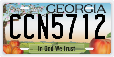 GA license plate CCN5712