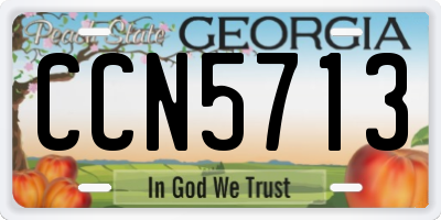 GA license plate CCN5713