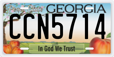 GA license plate CCN5714
