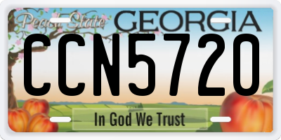 GA license plate CCN5720
