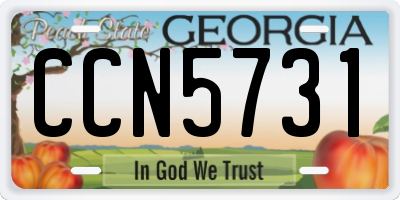 GA license plate CCN5731