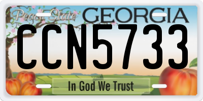 GA license plate CCN5733
