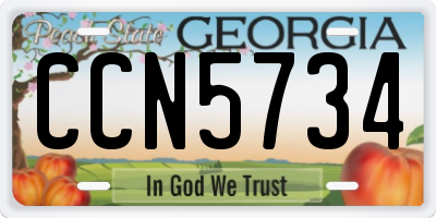 GA license plate CCN5734