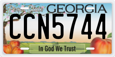 GA license plate CCN5744