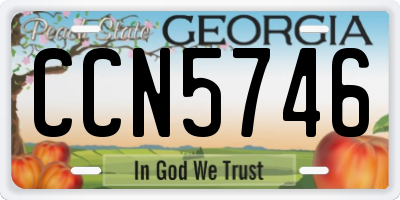 GA license plate CCN5746