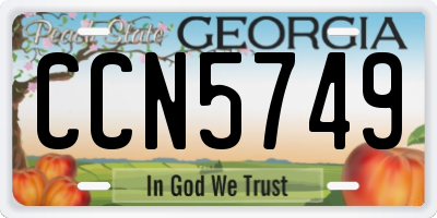 GA license plate CCN5749