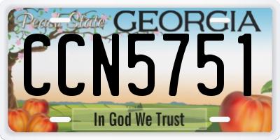 GA license plate CCN5751