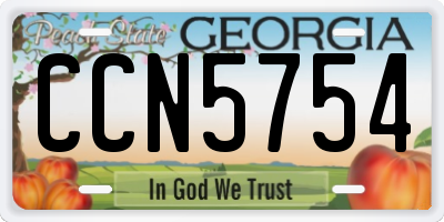 GA license plate CCN5754