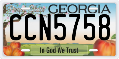 GA license plate CCN5758