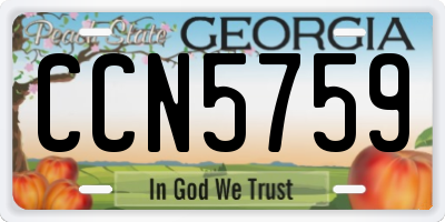 GA license plate CCN5759