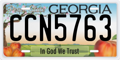 GA license plate CCN5763