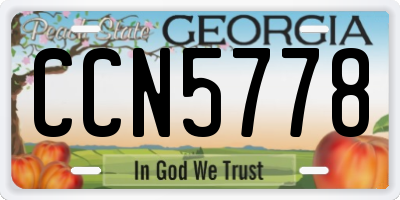 GA license plate CCN5778