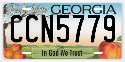 GA license plate CCN5779