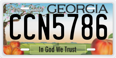 GA license plate CCN5786