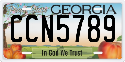GA license plate CCN5789