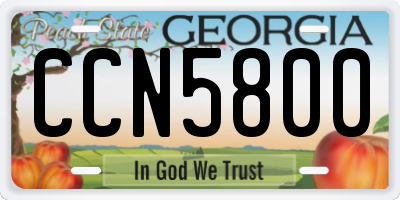 GA license plate CCN5800