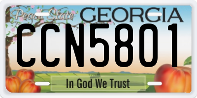 GA license plate CCN5801