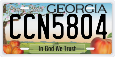 GA license plate CCN5804