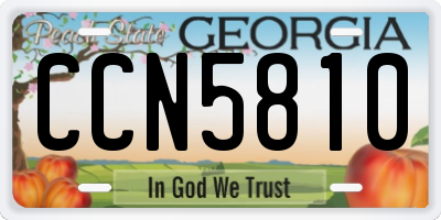 GA license plate CCN5810