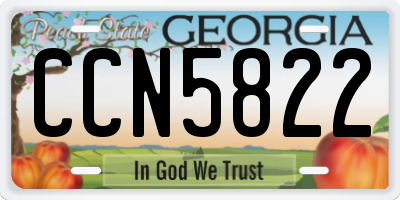 GA license plate CCN5822