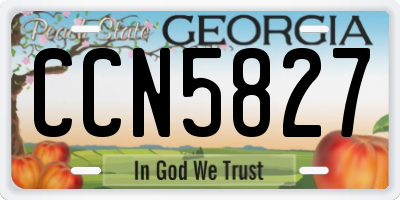 GA license plate CCN5827