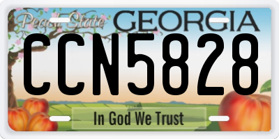 GA license plate CCN5828