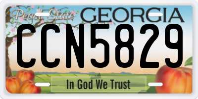 GA license plate CCN5829