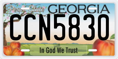 GA license plate CCN5830